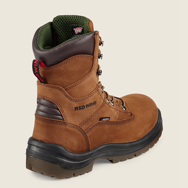 Red Wing Work Boots Brown - Mens King Toe® - 8-inch Waterproof Soft Toe - 8675-SCZLI